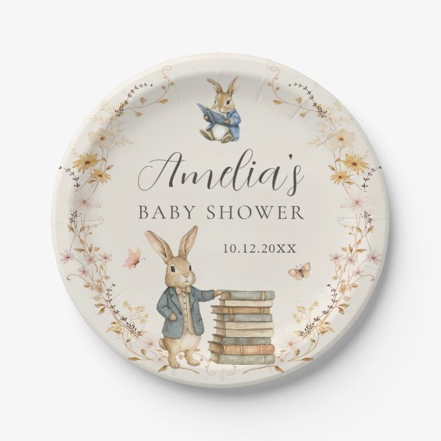 Assiettes En Carton Storybook New Chapter Baby Shower Paper Plates (Devant)