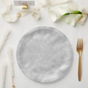 Assiettes En Carton Strass Bijoux Bling Cristaux Chic Argent
