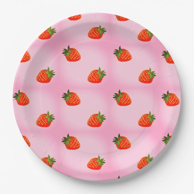Assiettes En Carton Strawberries (Devant)