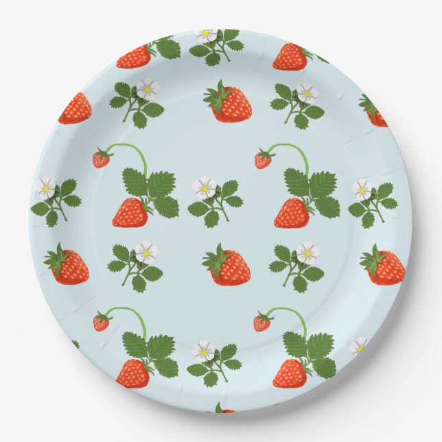 Assiettes En Carton Strawberries (Devant)