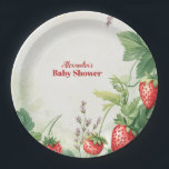 Assiettes En Carton Strawberry Berry Sweet Baby Shower<br><div class="desc">Bring the sweet charm of a berry patch to your celebration with the "Berry Sweet" Strawberry Baby Shower Paper Plates! Featuring vibrant red and pink strawberries, delicate blossoms, and lush green leaves, these plates add a fun, fresh touch to your baby shower decor. Perfect for a spring, garden, or berry-themed...</div>
