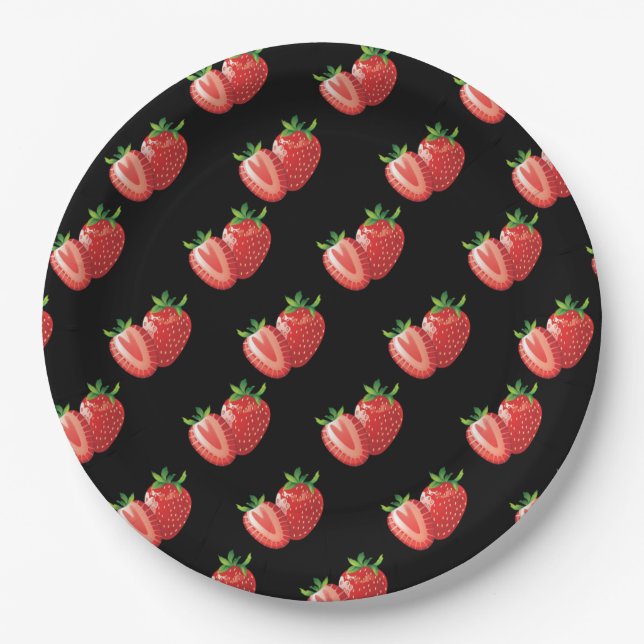 Assiettes En Carton Strawberrys (Devant)