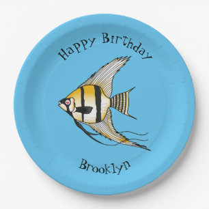 Assiettes En Carton Striped angelfish cartoon