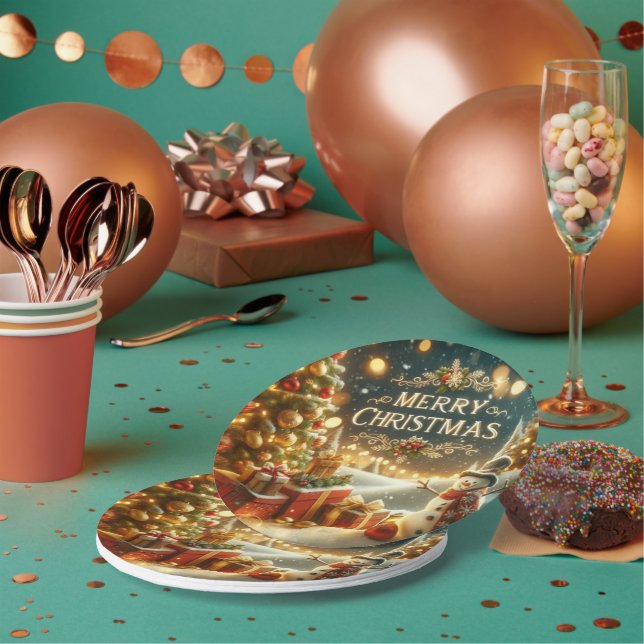 Assiettes En Carton stunning Merry Christmas (Multi)
