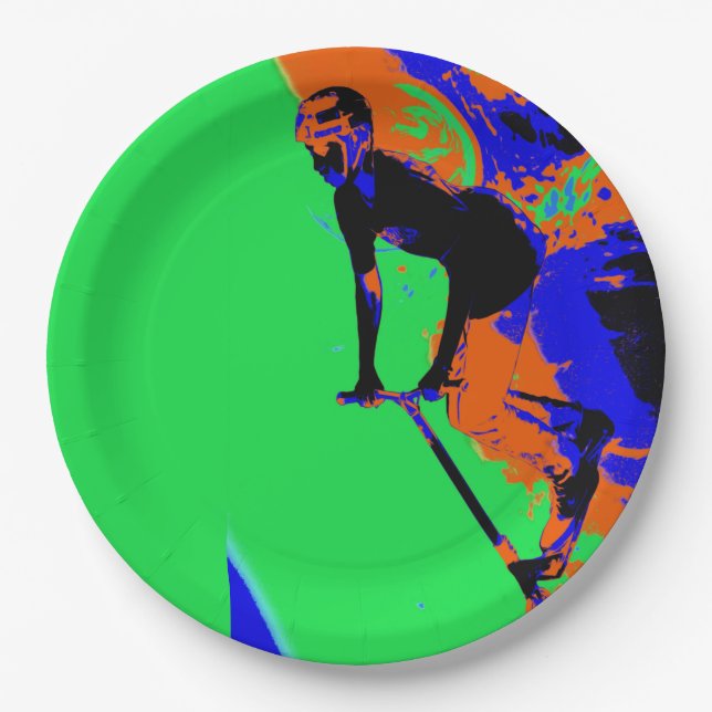 Assiettes En Carton Stunt Scooter Speedster - Scooter Boy (Devant)