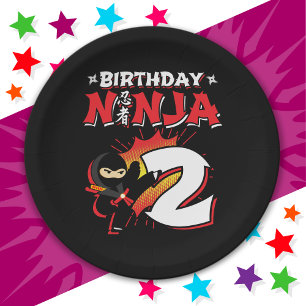Assiettes En Carton Style de bande dessinée 2 ans Ninja 2e anniversair