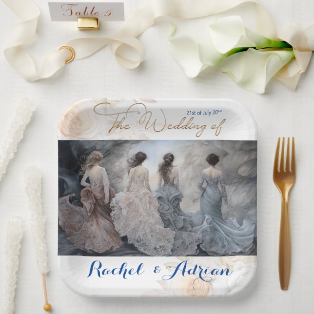 Assiettes En Carton Style de robe mariage (Mariage)