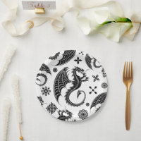 Style de tatouage en forme de dragon noir