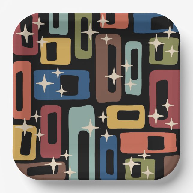 Assiettes En Carton Style moderne du milieu du siècle (Recto)