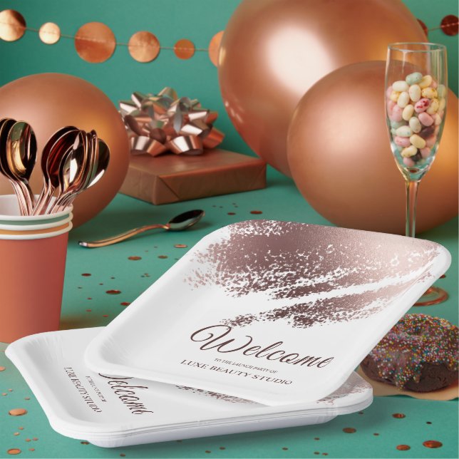 Assiettes En Carton Stylish Bronze Business Event Party Welcome (Multi)