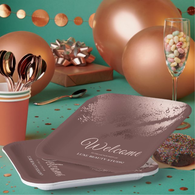 Assiettes En Carton Stylish bronze business event party welcome (Multi)