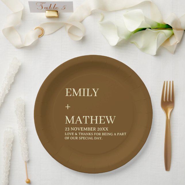 ASSIETTES EN CARTON STYLISH MODERN CUSTOMIZED ELEGANT CLASSIC WEDDING  (Mariage)