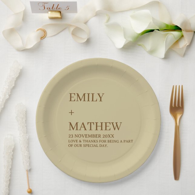 ASSIETTES EN CARTON STYLISH MODERN CUSTOMIZED ELEGANT CLASSIC WEDDING  (Mariage)