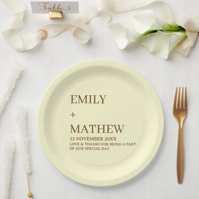 ASSIETTES EN CARTON STYLISH MODERN CUSTOMIZED ELEGANT CLASSIC WEDDING  (Mariage)