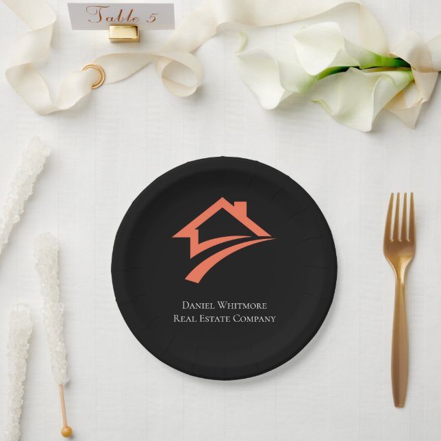 Assiettes En Carton Stylish Unique Black Real Estate Agent (Mariage)