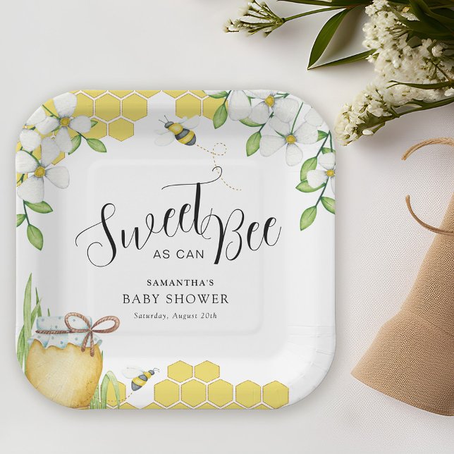Assiettes En Carton Sucré comme peut être Baby shower de miel (Créateur téléchargé)