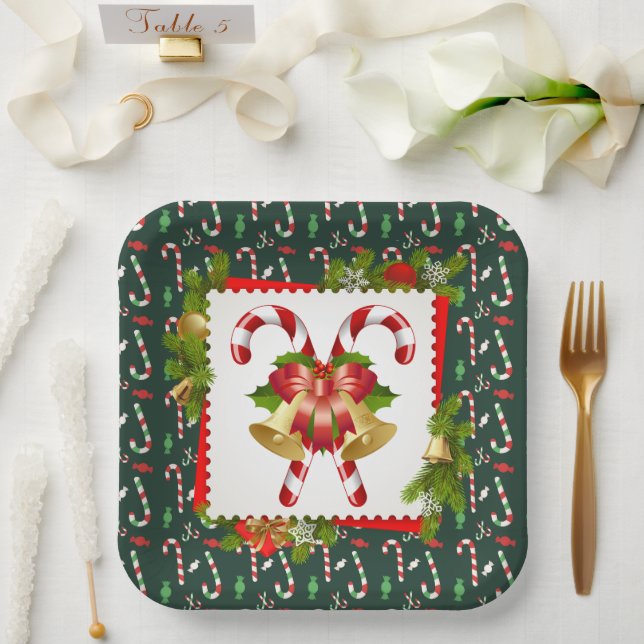 Assiettes En Carton Sucre de canne Noël (Mariage)