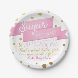 Assiettes En Carton Sucre & épices & Tout Nice Plaques de Baby shower