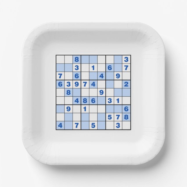 Assiettes En Carton Sudoku Puzzles (Recto)