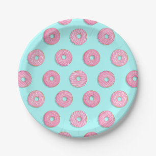 Assiettes En Carton Sugar Sweet Pink Glazed Donuts
