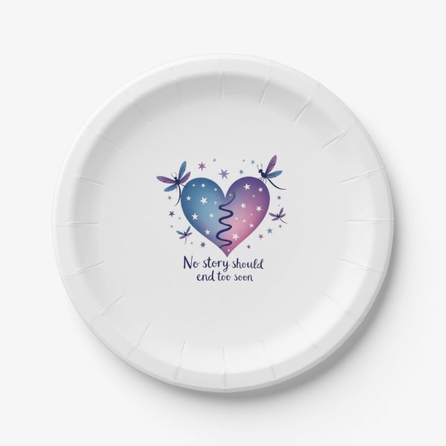 Assiettes En Carton Suicide Prevention Awareness Teal Purple Heart Dra (Devant)