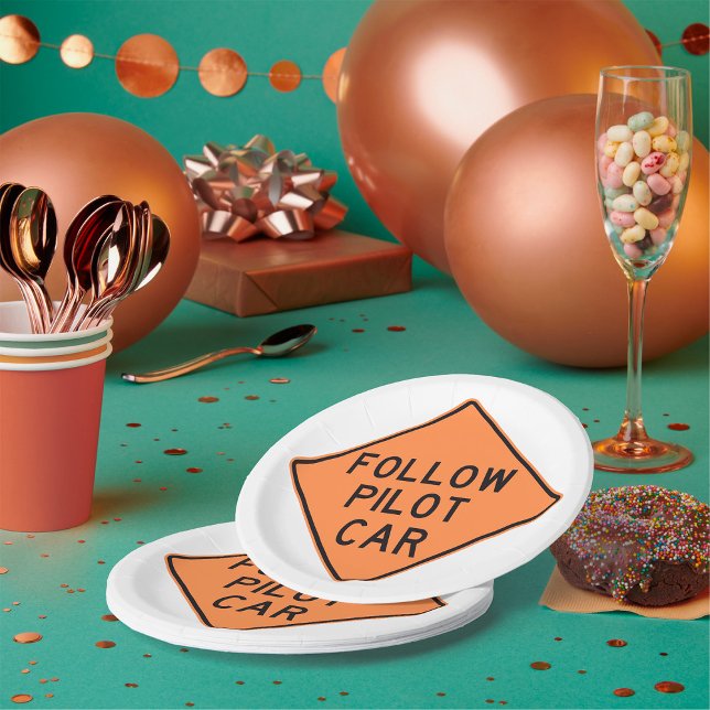 Assiettes En Carton Suivre le panneau de construction de la voiture pi (Créateur téléchargé)