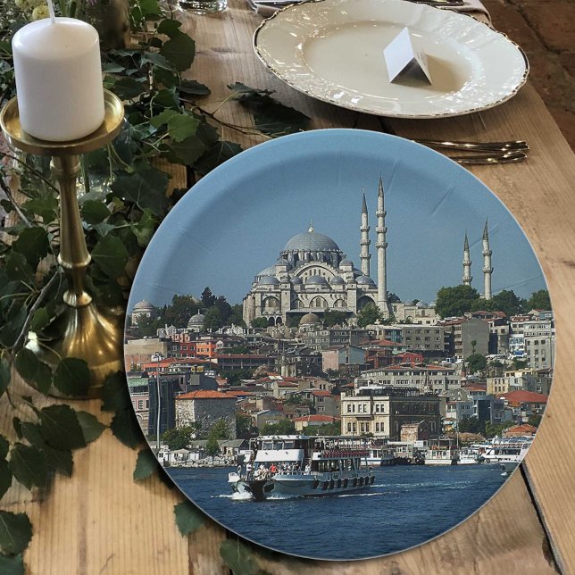 Assiettes En Carton Sultan Ahmed & Istanbul panorama, Turquie / fête (Créateur téléchargé)