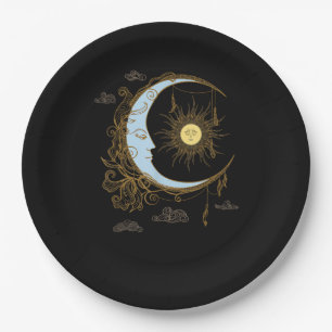 Assiettes En Carton Sun Moon Vintage 90s Witch Whimsigoth esthétique