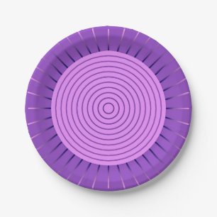 Assiettes En Carton Sunburst géométrique moderne - Amethyst Purple