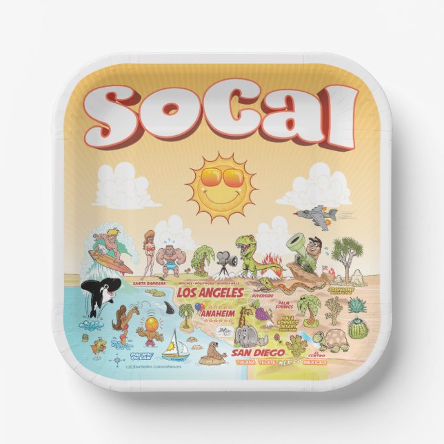 Assiettes En Carton Sunny SoCal (Recto)