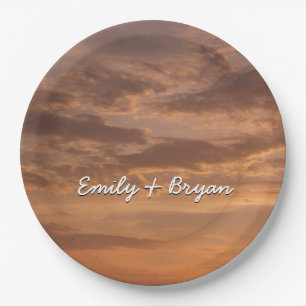 Assiettes En Carton Sunset Clouds II Pastel Nature Abstraite
