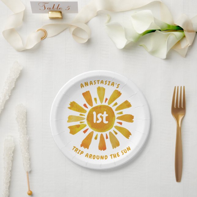 Assiettes En Carton Sunshine 1ER anniversaire (Mariage)