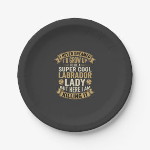 Assiettes En Carton Super Cool Labrador Lady Dog Lover