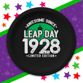 Assiettes En Carton Super depuis 1928 Leap Année Jour Février 29 Anniv