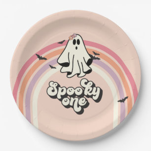 Assiettes En Carton super Ghost retro Halloween Éffrayant Un Anniversa