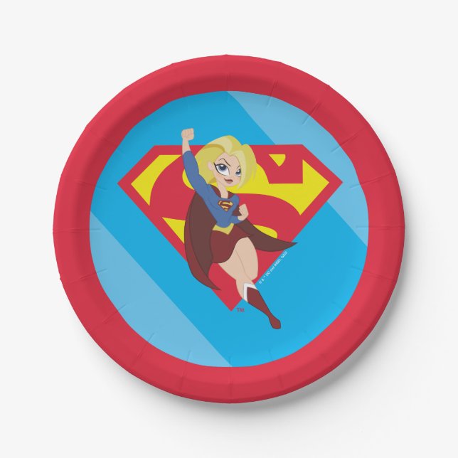 Assiettes En Carton Super Hero filles Supergirl DC (Devant)