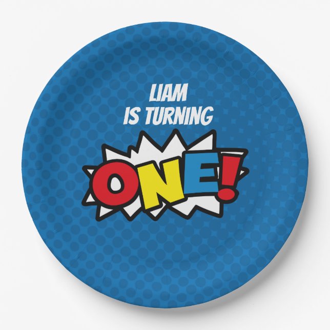 Assiettes En Carton Super héros ęr Birthay, plaques à papier (Devant)