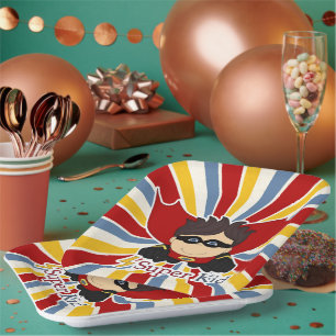Assiettes En Carton Super Kid Boy's Superhero Theme Party