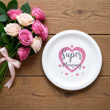 Super Mommy Personalized Best Mom Gift Paper Plate