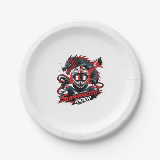 Assiettes En Carton Super Moto Rider � Moto