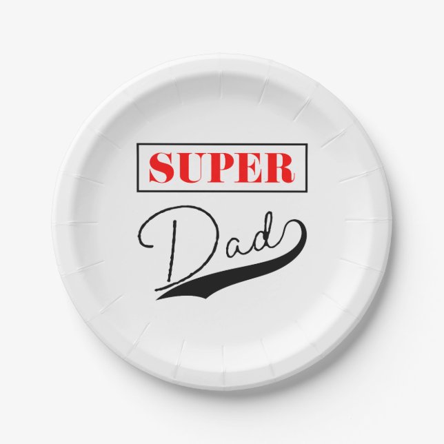Assiettes En Carton Super papa (Devant)