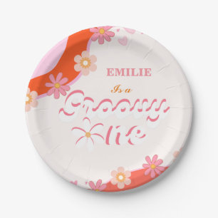 Assiettes En Carton Super un 1er anniversaire fête Boho Retro Daisy