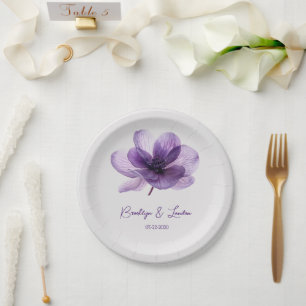 Assiettes En Carton Superbe Mariage de fleurs violettes