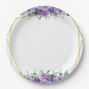 Assiettes En Carton Superbe vigne lilas et lavande