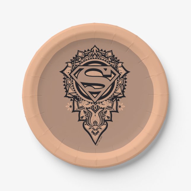 Assiettes En Carton Supergirl Mandala Graphic (Devant)