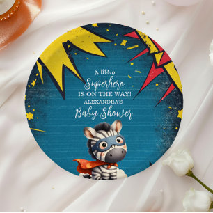 Assiettes En Carton Superhero Animaux Baby shower garçon