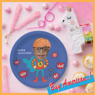 Assiettes En Carton Superhero Anniversaire Comédie ⚡ Fantastique Speci
