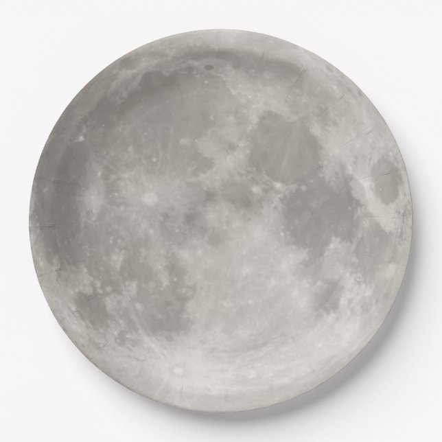 Assiettes En Carton Superlune dans le ciel noir (Devant)