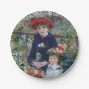 Assiettes En Carton Sur la terrasse, portrait impressionniste, Renoir