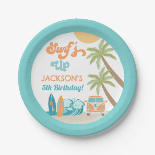Assiettes En Carton Surf Surf Beach Plaques papier fête d'anniversaire